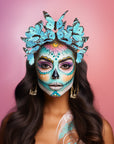 Day of the Dead Aqua Butterfly Crown